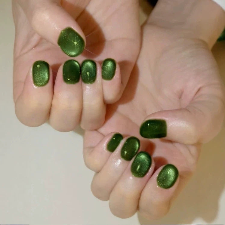 Glitzernde matte Finish Press-On Nagelset Brehn
