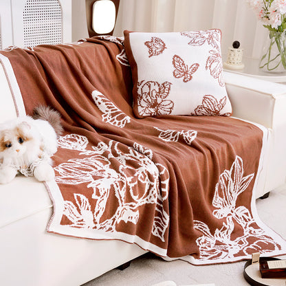 Damen Dekorative Wurfdecke mit floralem Design Brehn