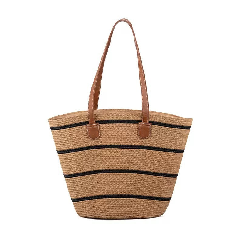 Strukturierte Bast-Strandtasche Brehn