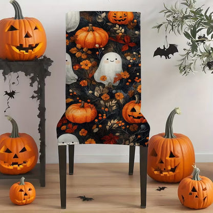 Premium Stretch-Stuhlbezug für Esszimmerstühle mit viktorianischem Skelett- und Rosenprint