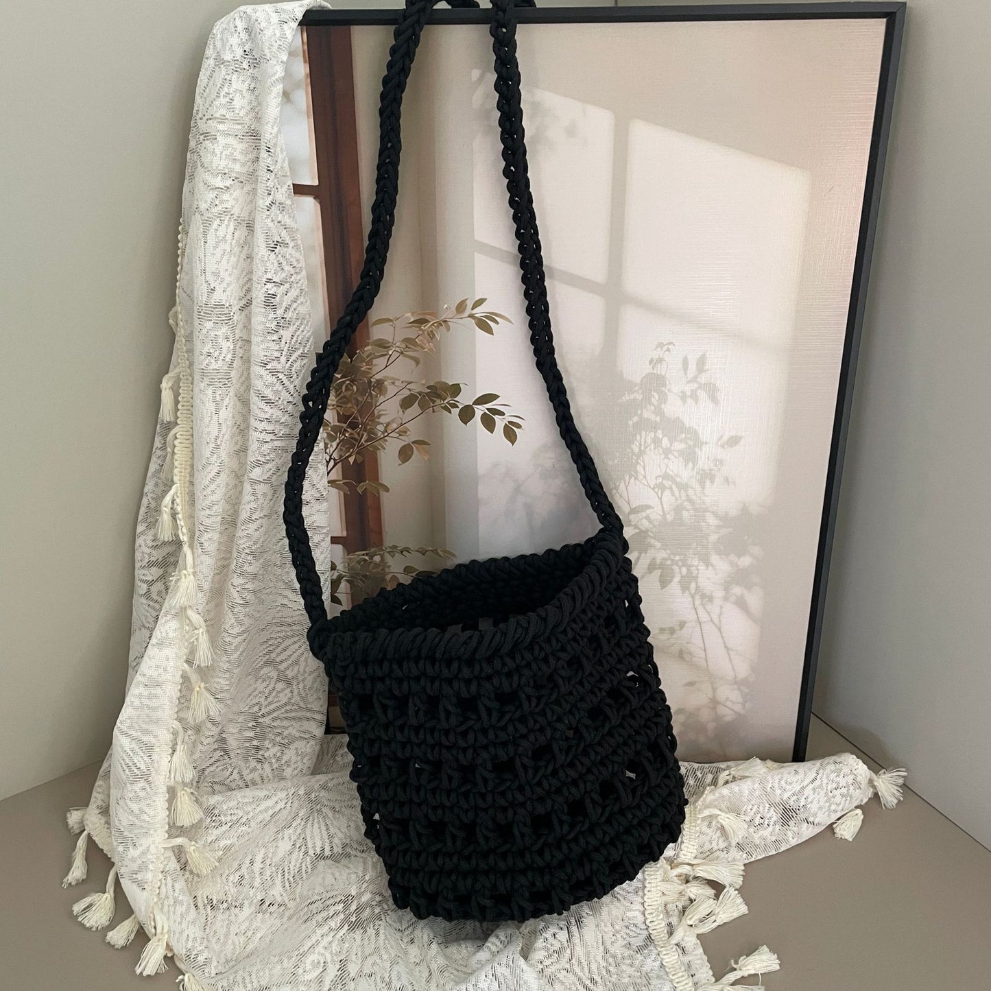 Makramee Henkeltasche Im Boho-Stil Brehn