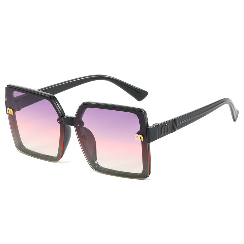 Damen modische quadratische Sonnenbrille mit verspiegeltem Verlauf Brehn