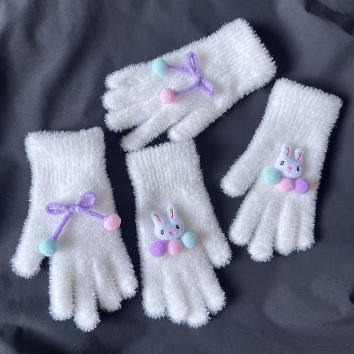 Süße Plüsch-Hasen-Themen Fingerlose Handschuhe Brehn