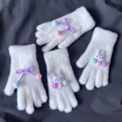 Süße Plüsch-Hasen-Themen Fingerlose Handschuhe Brehn