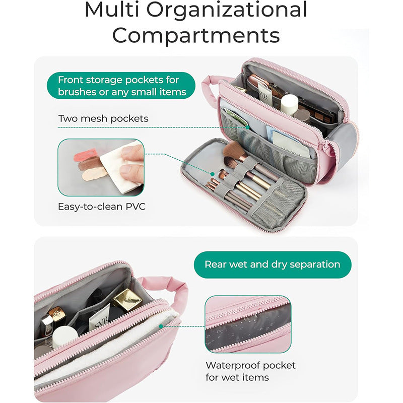 Kosmetik-Organizer Tasche mit Mehreren Fächern und Abnehmbarem Innenfach Brehn