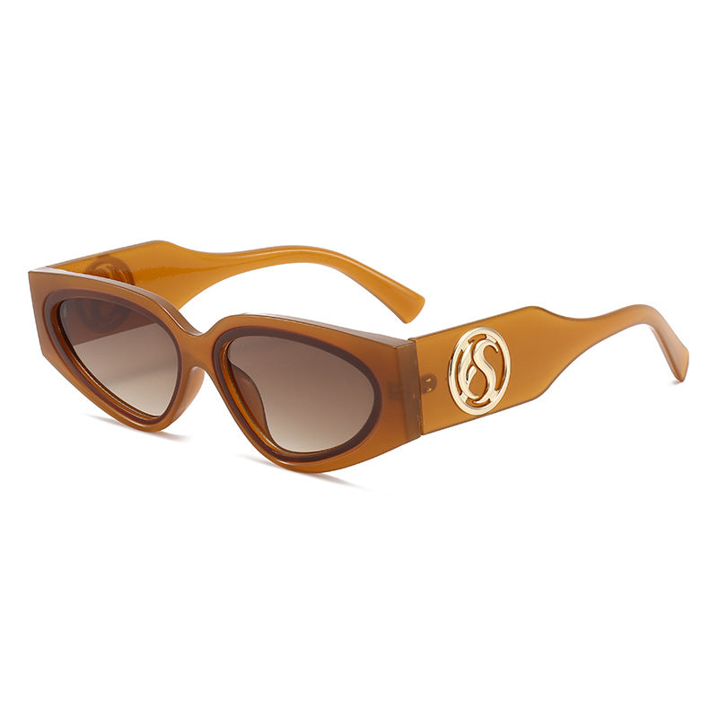 Damen Cat-Eye Sonnenbrille mit luxuriösem Rahmen und glamourösen Details Brehn