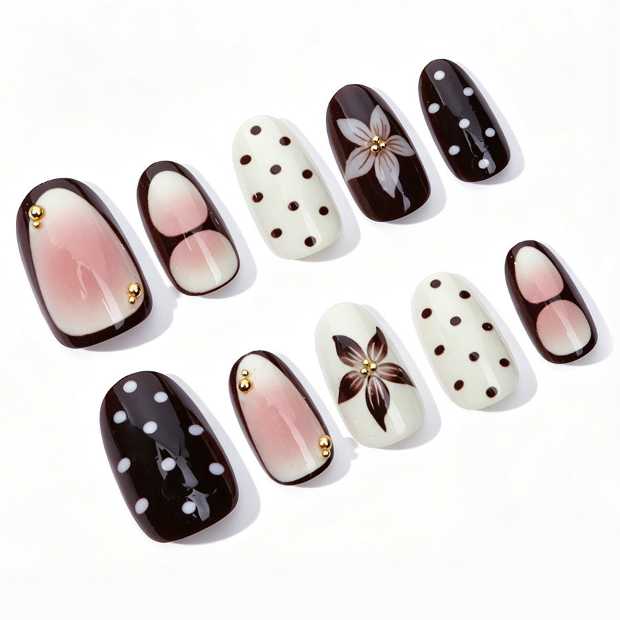 Elegantes Floral Design Press-On Nagelset Brehn