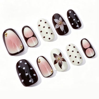 Elegantes Floral Design Press-On Nagelset Brehn