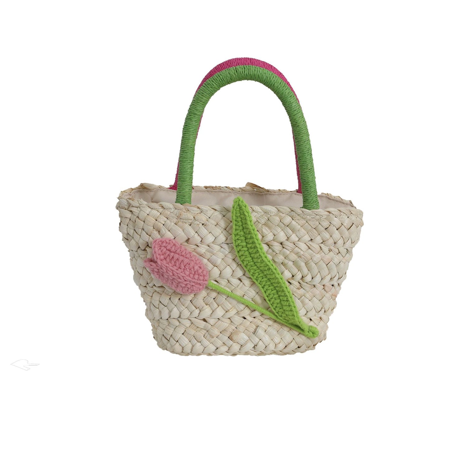 Damen Verspielte Korbtasche mit Blumenapplikation Brehn