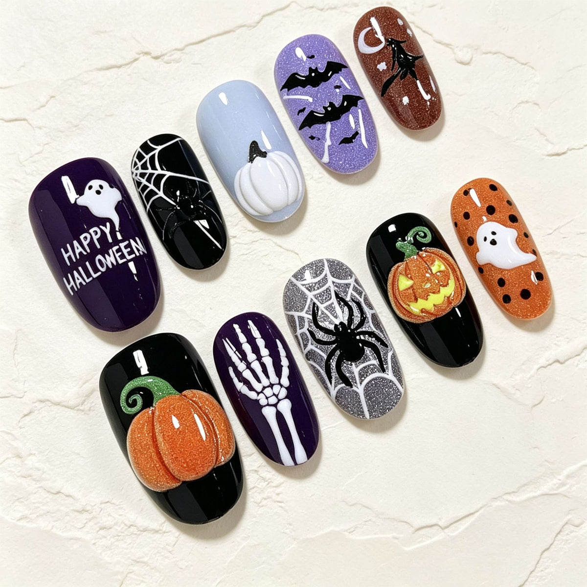 Halloween-Themen Nagelkunst Set Brehn