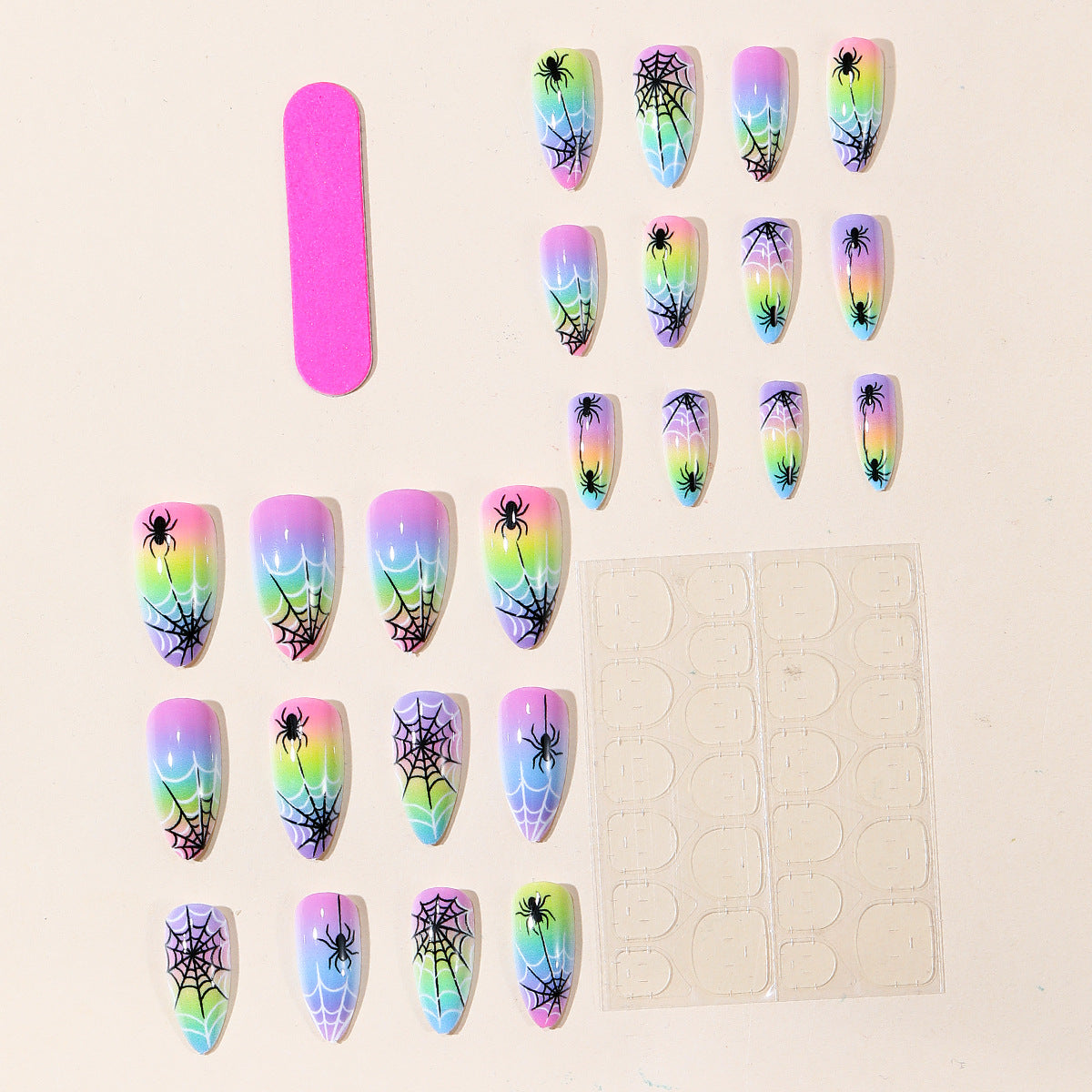 Buntes Spinnennetz Nagelkunst Set Brehn