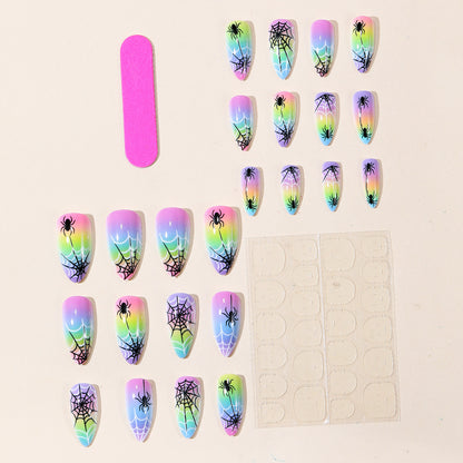 Buntes Spinnennetz Nagelkunst Set Brehn