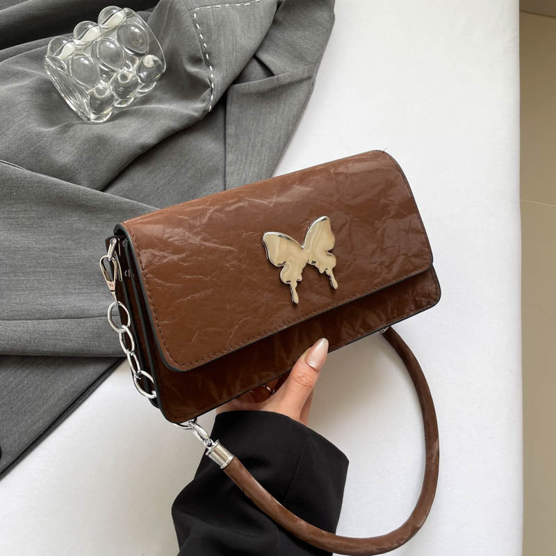 WoChic Designer Handtasche mit Schmetterling Accent Brehn