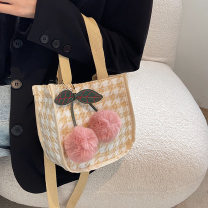 Hahnentritt-Muster Tote-Bag