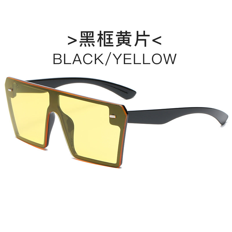 Damen futuristische Sonnenbrille mit übergroßem rechteckigem Rahmen Brehn