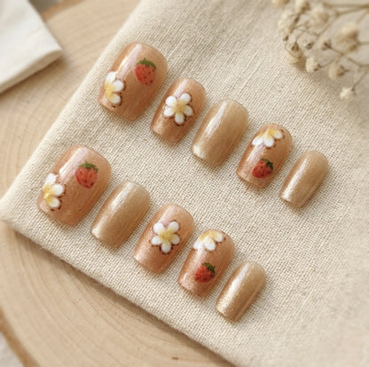 Charmante Floral Press-On Nagelkunst