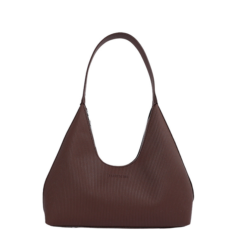 WoTexturiertes geripptes Hobo-Handtasche Brehn