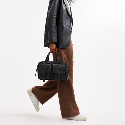 Multi-Taschen-Faux-Leder-Laptoptasche