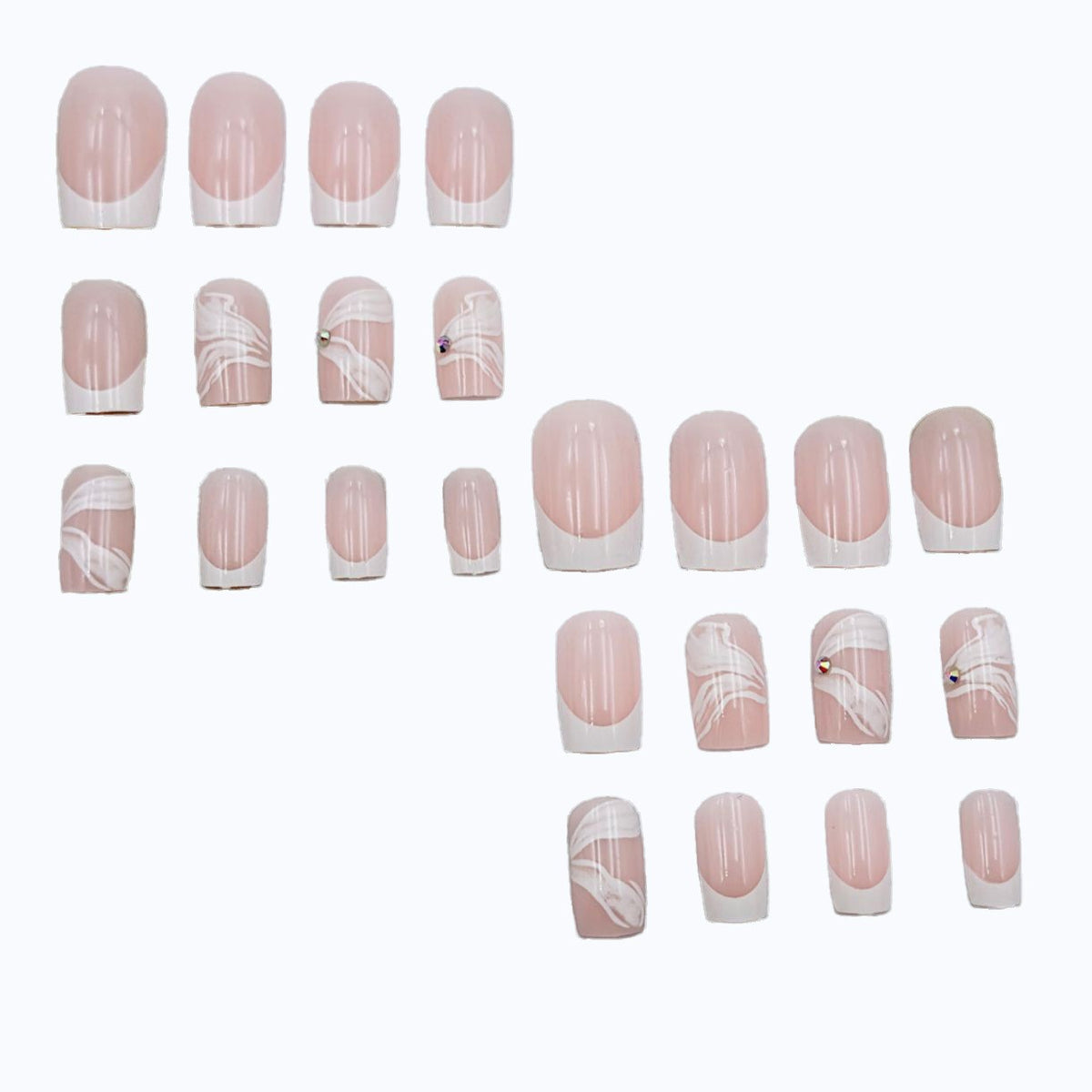 Künstlerisches French Tip Nagelkunst Set