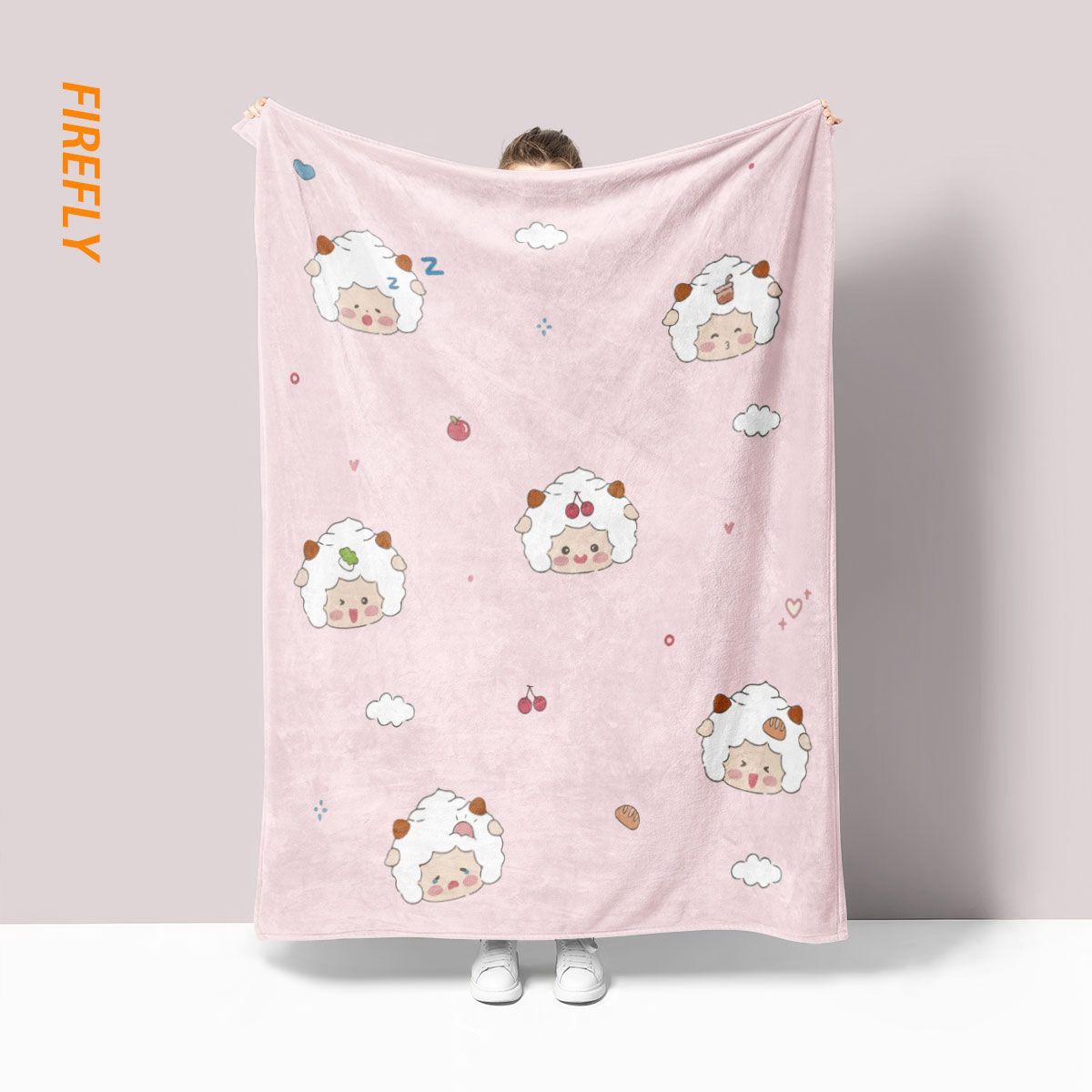 Verspielt Schaf-Themen Fleece-Decke