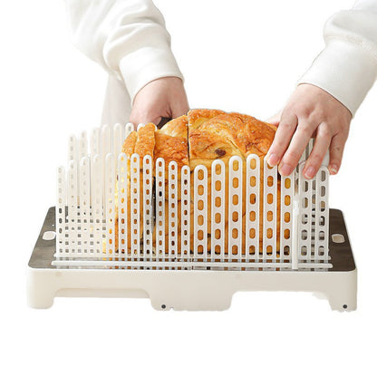 Adjustable Bread and Toast Slicing Guide with Slot Dividers and Removable Drip Tray