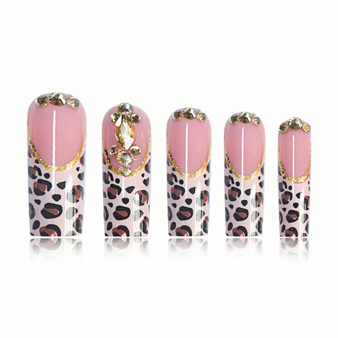 Elegante Leopardenmuster Presse-On-Nagelerweiterungen Brehn