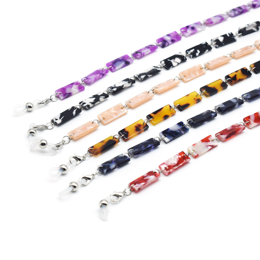Stylische Schildpatt-Muster Brille Kette Brehn