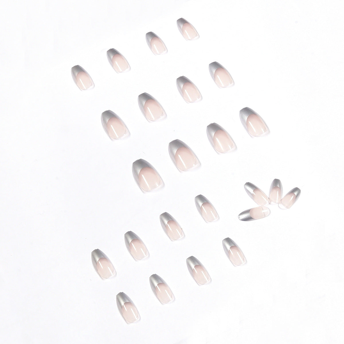 Künstliche Stiletto-Nägel mit Glitzerakzenten und elegantem French-Tip Brehn