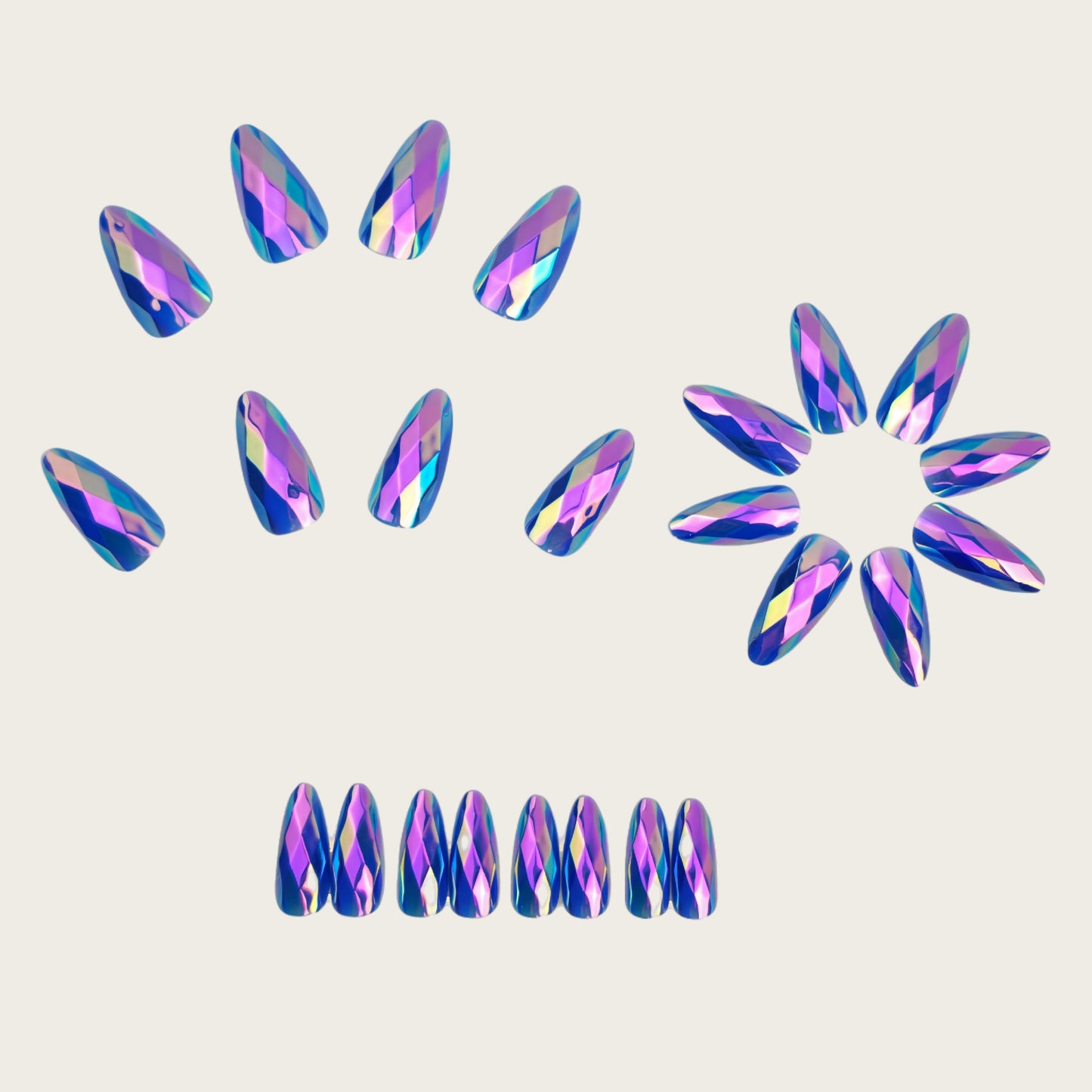 Kunstnägel mit Facettiertem Kristall-Design Brehn