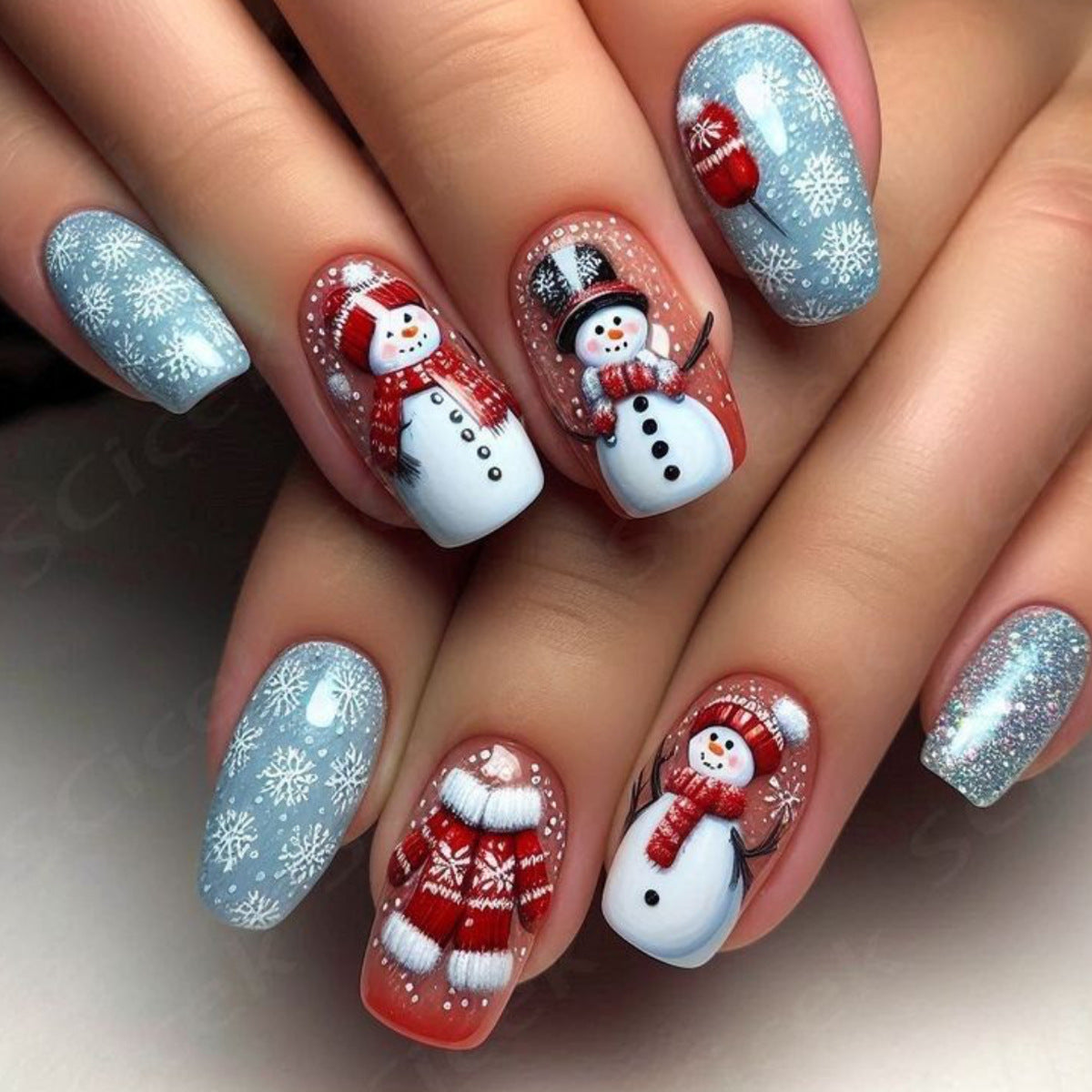Winter-Themen 3D Nagelkunst Erweiterungen Brehn