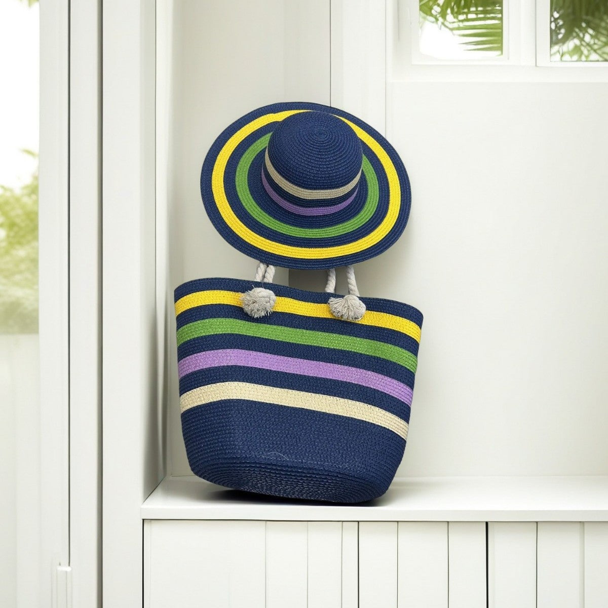 Strandtasche mit Bunten Streifen Brehn