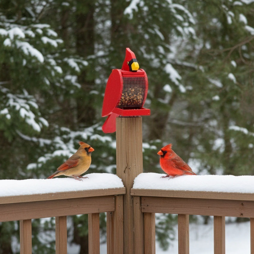 Kardinalförmiger Vogel feeder Brehn
