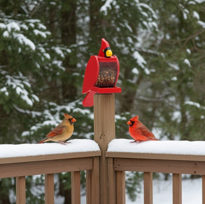 Kardinalförmiger Vogel feeder Brehn