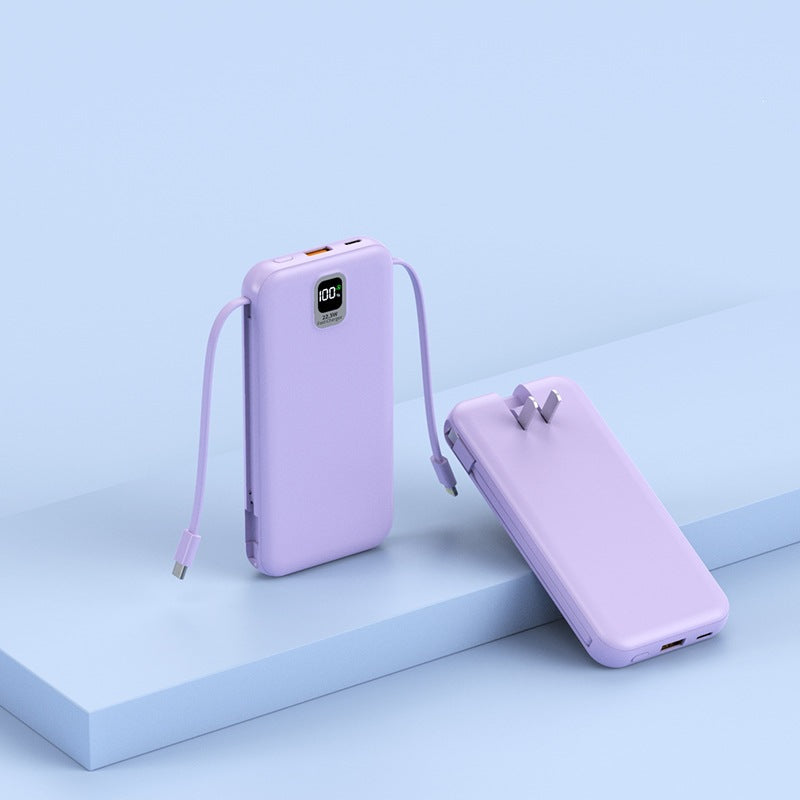 Tragbare Powerbank mit integriertem Ladekabel und LED-Display Brehn