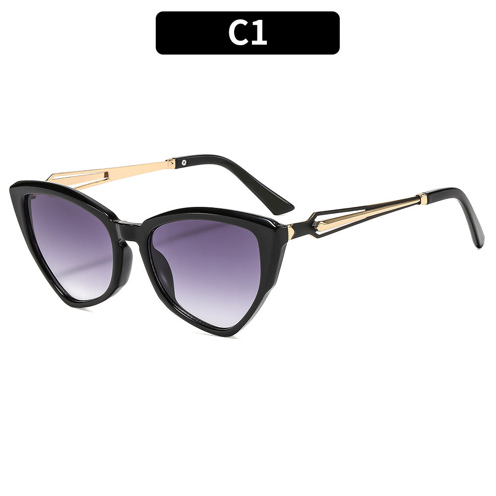 Katze-Auge Mode Sonnenbrille mit eleganten Metallakzenten