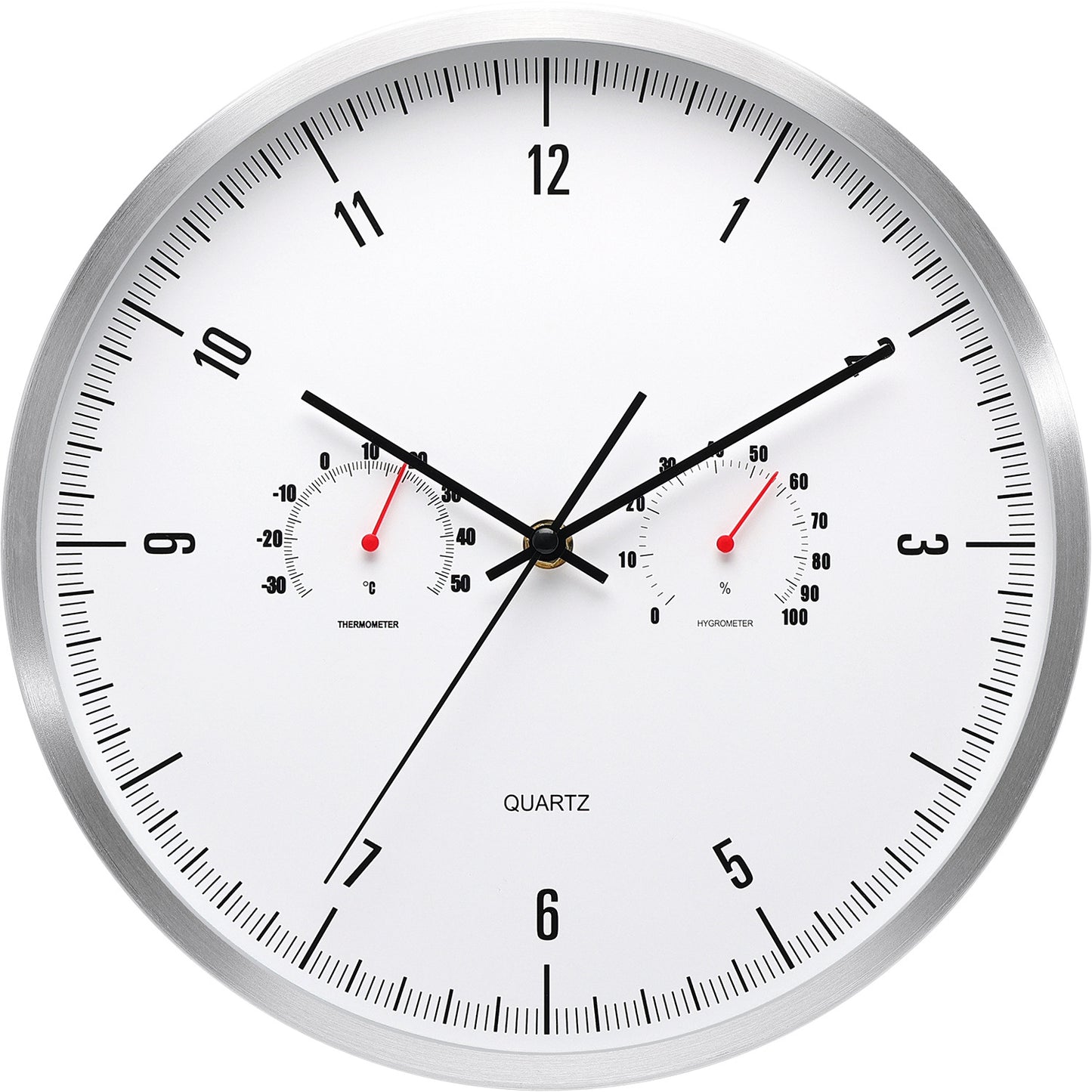 Funk-Wanduhr mit Thermometer und Hygrometer Brehn