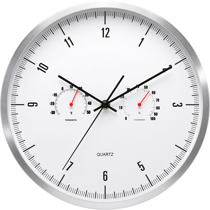Funk-Wanduhr mit Thermometer und Hygrometer Brehn