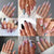 Künstlerisches Herz-Akzent Press-On Nagelset Brehn