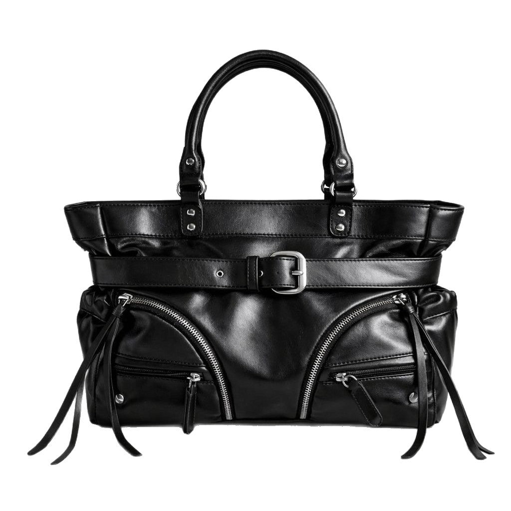 Strukturierte Leder-Handtasche