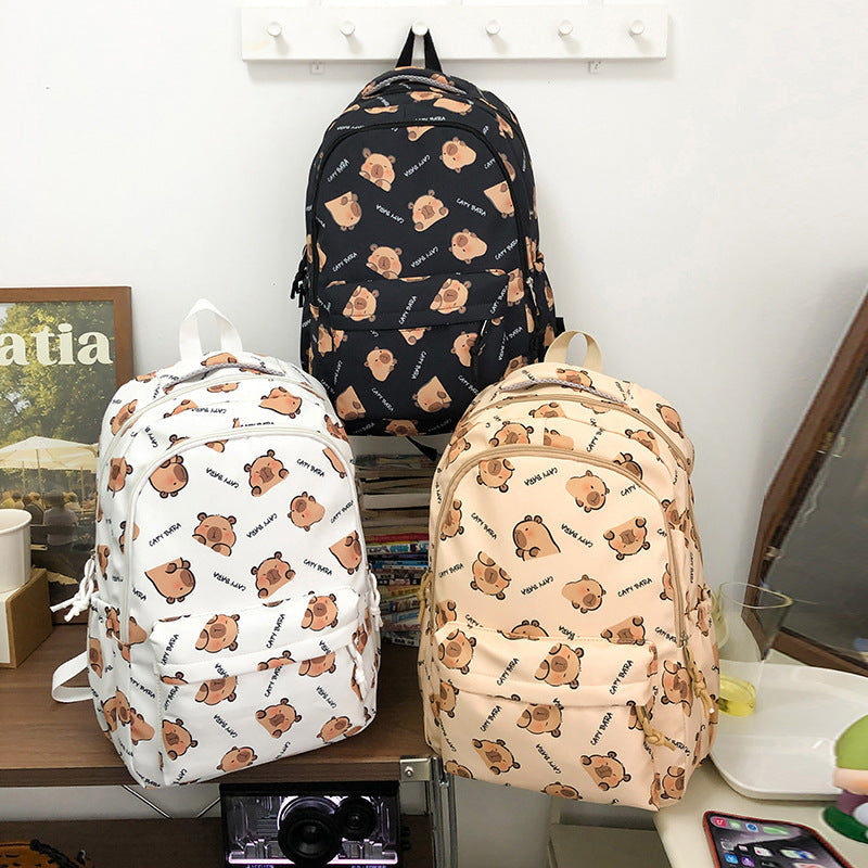 Rucksack mit Kindgerechtem Capybara-Design und Praktischen Fächern Brehn