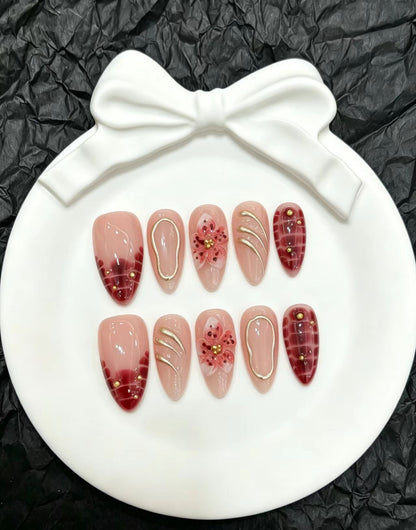 Künstlerisches Floral Press-On Nagelset  1791774628