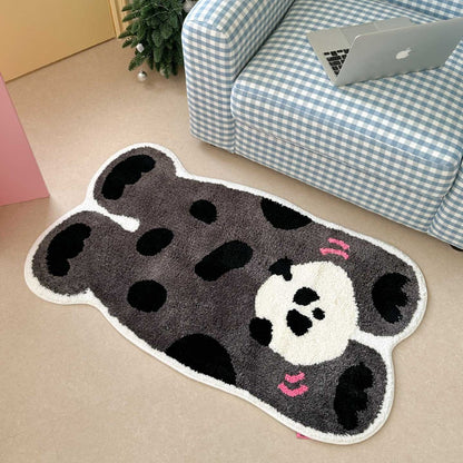 Kinderzimmer-Teppich Bärenform aus weichem Chenille mit rutschfester Unterseite