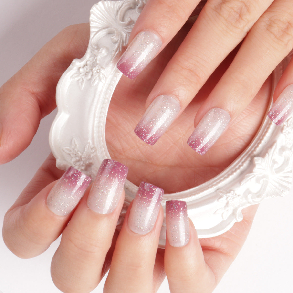 Ombre Glitter Acryl Nagelverlängerungen Brehn