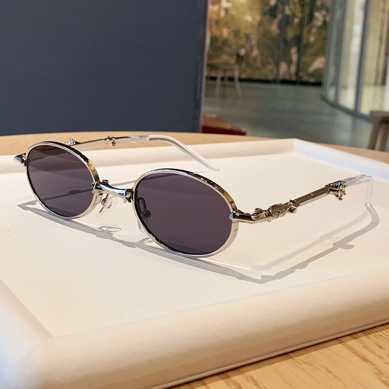 Damen modische Brille mit elegantem Metallgestell und leicht gefärbten Gläsern Brehn