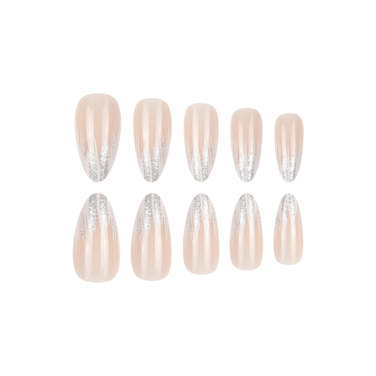 Stylische Glitter-Gradient-Nagelkunst-Erweiterungen Brehn