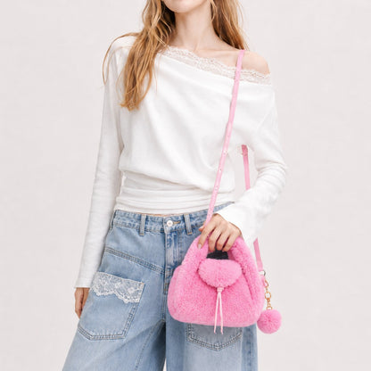Luxuriöse Kunstpelz-Handtasche
