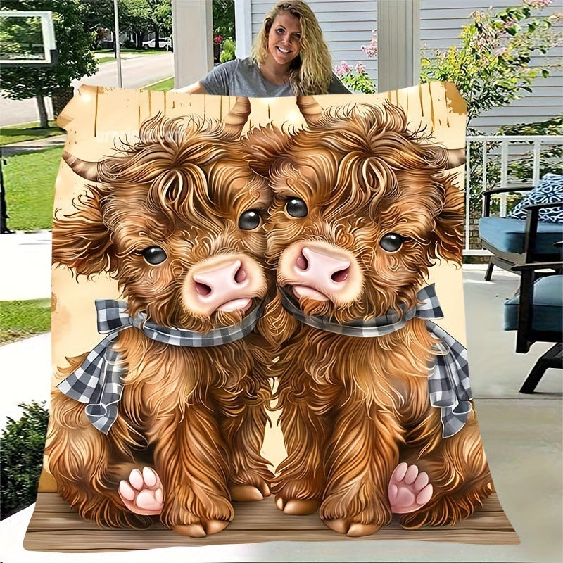 Weiche Cartoon-Dackel-Themen-Fleece-Decke