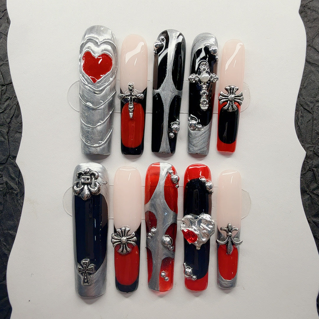 Gothic-inspiriertes 3D dekoratives Aufklebenail-Set