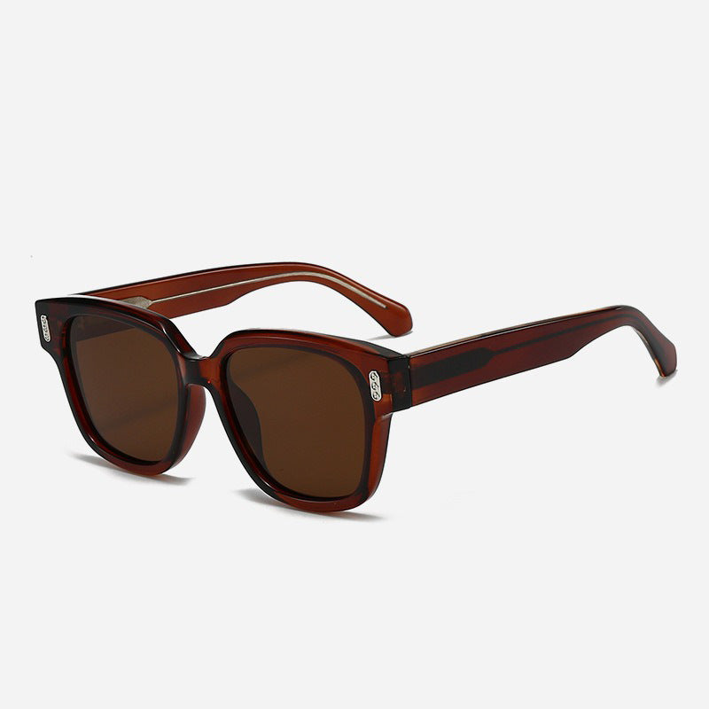 Damen Designer-Sonnenbrille mit quadratischem Rahmen und braunen Gläsern Brehn