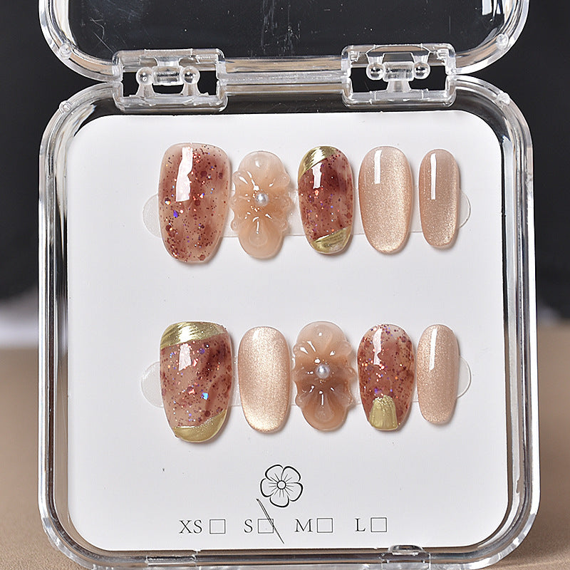 Dekorativer Floral Press-On Nagelset Brehn
